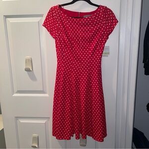 Danny & Nicole Red and White Polka Dot Mini Dress